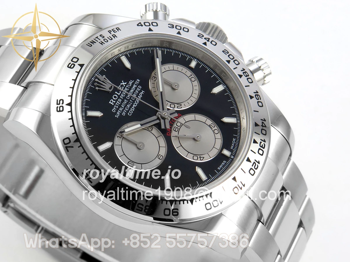 Rolex Daytona 126509 904L SS UFO Black Dial Silver Subdial On 904L SS Bracelet UF4131 (Free Sprung) - Image 6