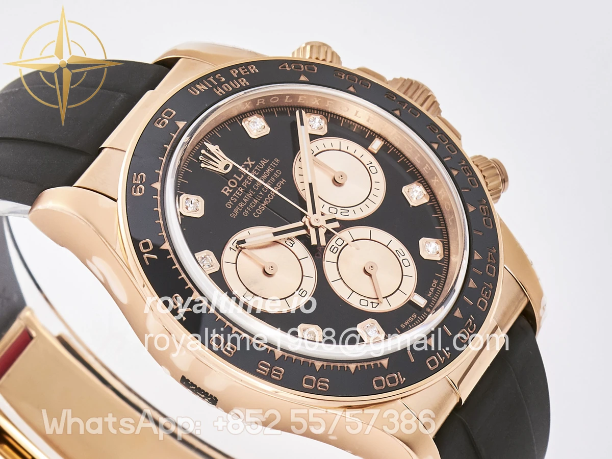 Rolex Daytona 126515 TMF Black/RG Diamonds Dial on Oysterflex Strap DD4131 - Image 6