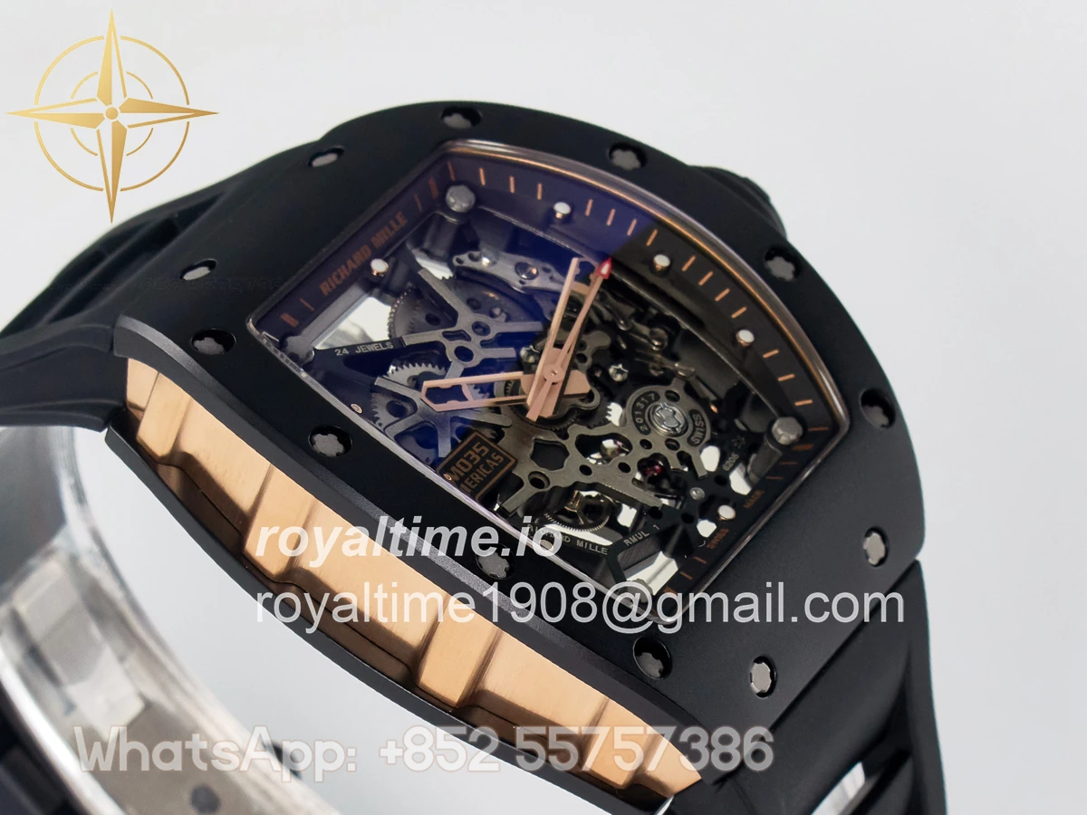 Richard Mille RM035-02 RG Black Ceramic SONIC Skeleton Dial on Black Rubber Strap RMUL1 - Image 6