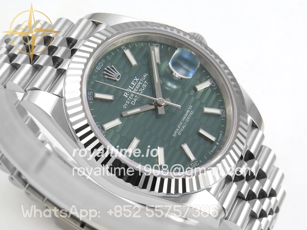 Rolex DateJust 41 126334 SCF 904L Steel Green Textured Stick Dial on Jubilee Bracelet A3235 - Image 6
