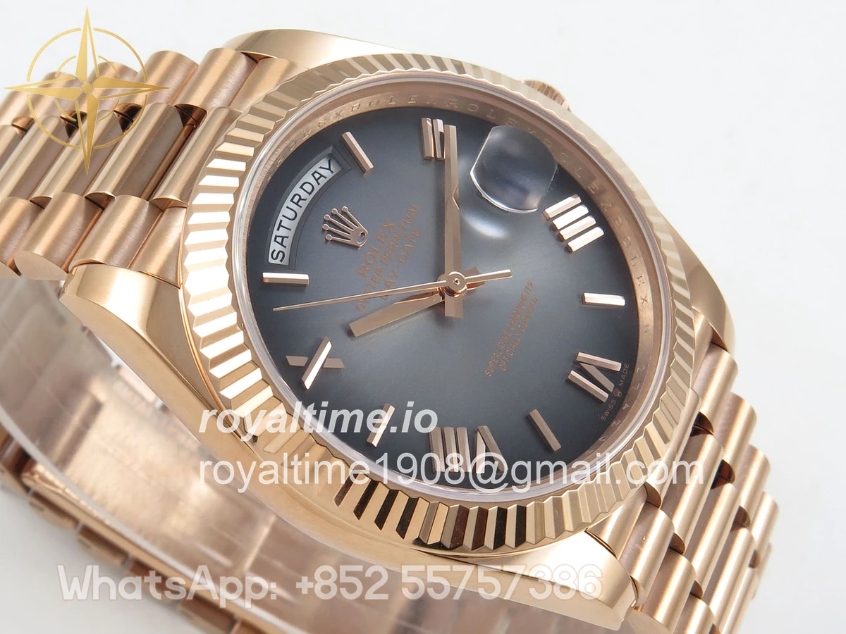 Rolex Day Date 40 RG 228235 QF Gray Roman Dial on President Bracelet A2836 V6 (200g) - Image 6