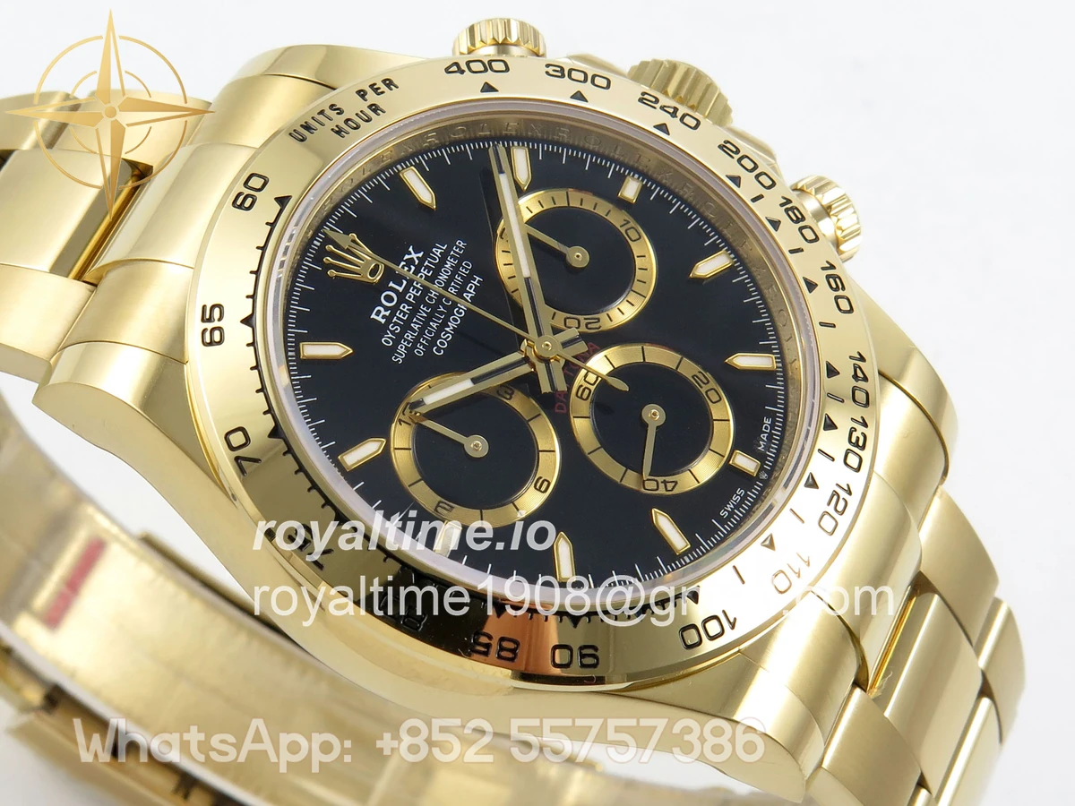 Rolex Daytona 126508 AVF Black Stick Dial on YG Bracelet DD4131 (Mod) - Image 6