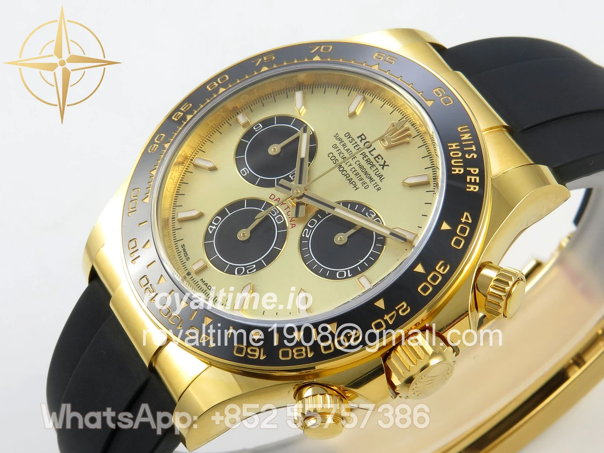 Rolex Daytona 126518 ARF YG/Black Dial on Oysterflex Strap DD4131 V2 (Weighted) - Image 6