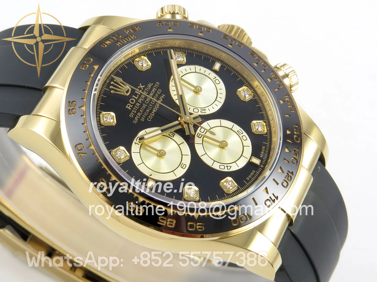 Rolex Daytona 126518 AVF Black/YG Diamonds Dial on Oysterflex Strap DD4131 (Mod) - Image 6