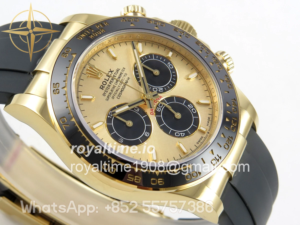 Rolex Daytona 126518 AVF YG/Black Dial on Oysterflex Strap DD4131 (Mod) - Image 6