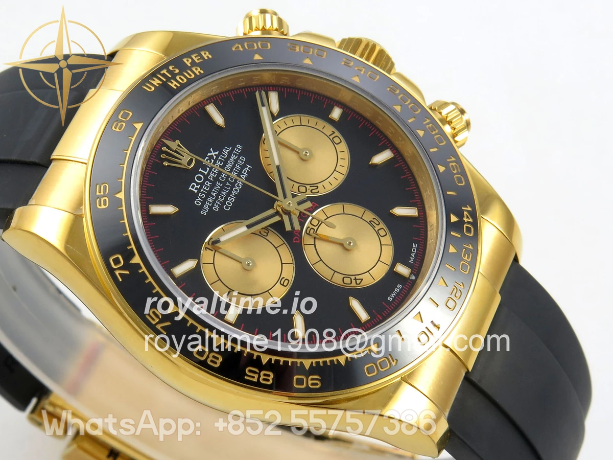 Rolex Daytona 126518 QF Black/YG Dial on Oysterflex Strap JH4131 V18 (Free Sprung) Weighted 157g - Image 6