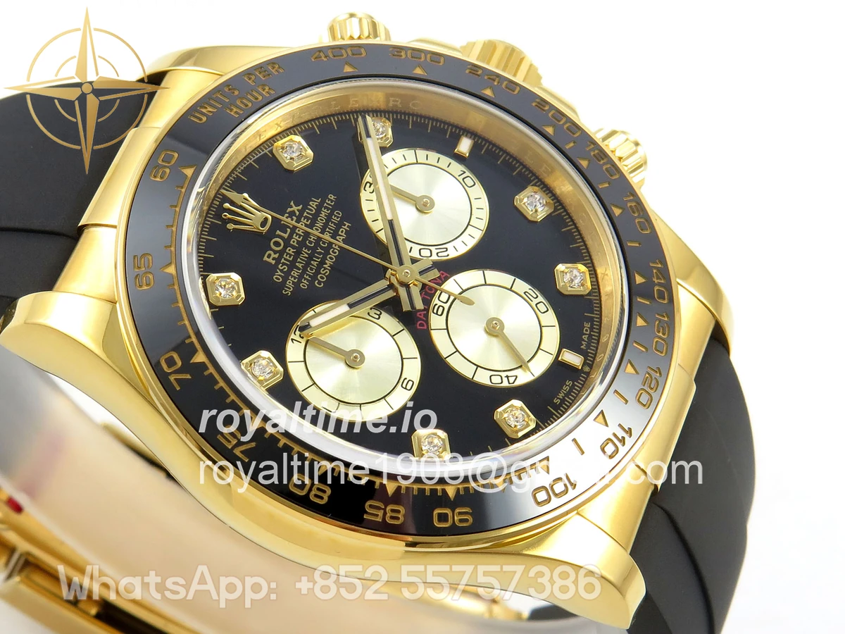 Rolex Daytona 126518 TMF Black/YG Diamonds Dial on Oysterflex Strap DD4131(162g) - Image 6