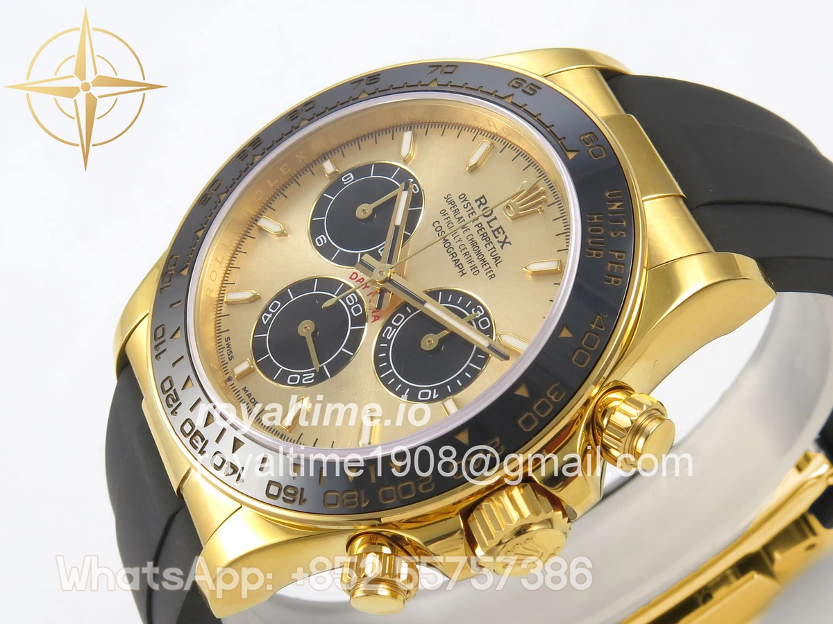 Rolex Daytona 126518 TMF YG/Black Dial on Oysterflex Strap SH4131 (Weighted) - Image 6