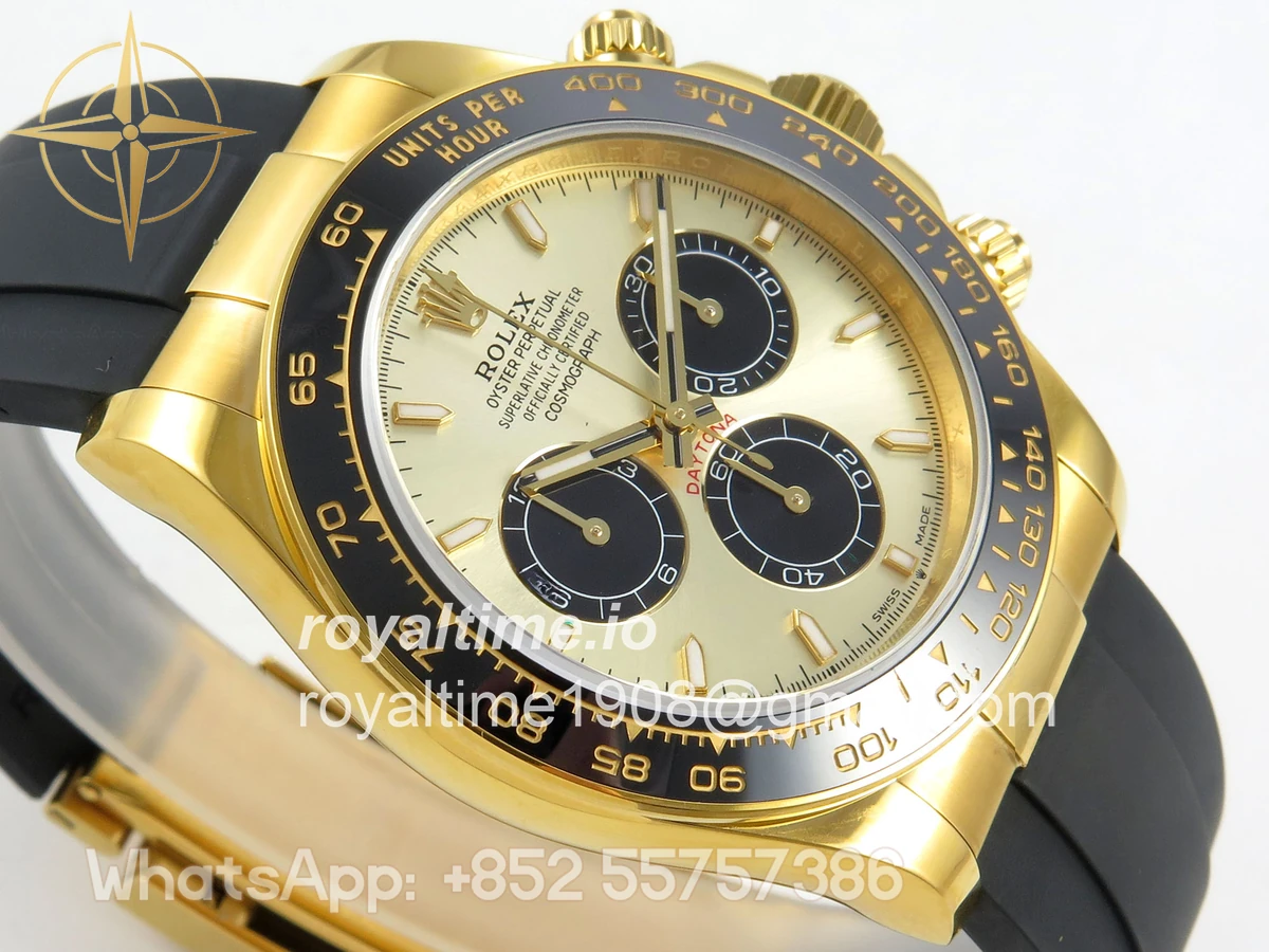 Rolex Daytona 126518 UFO YG/Black Stick Dial on Oysterflex Strap UF4131 - Image 6