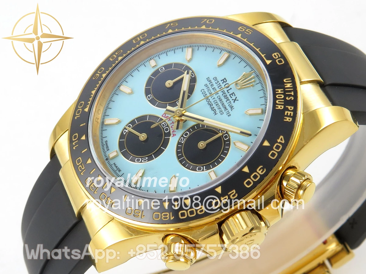 Rolex Daytona 126518 YG Clean Plus Tiffany Blue Dial on Black Rubber Strap DD4131 - Image 6