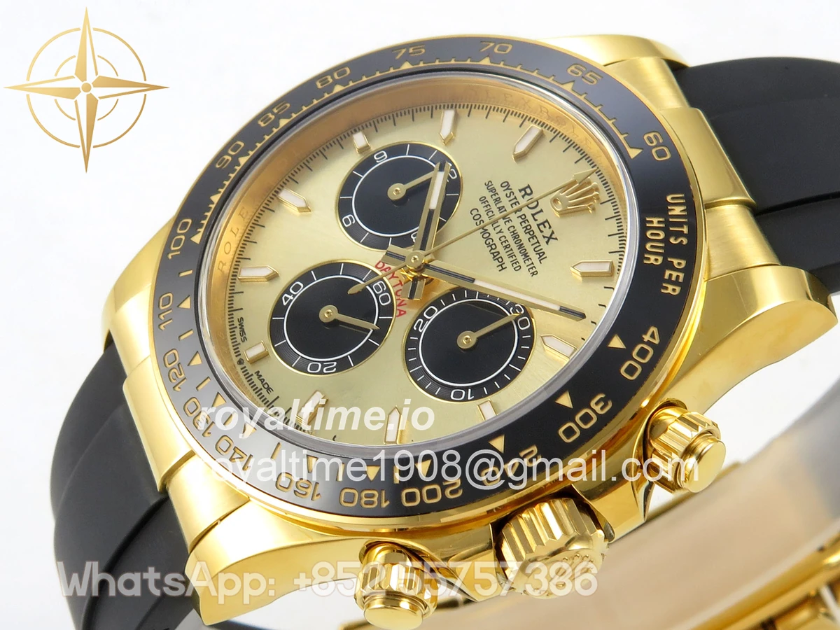 Rolex Daytona 126518 YG Clean Plus YG/Black Dial on Black Rubber Strap DD4131 - Image 6