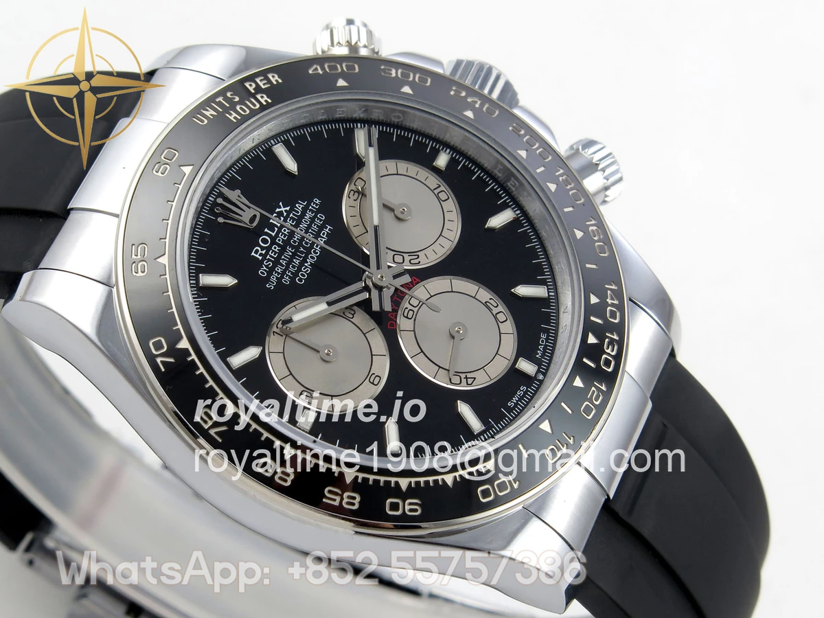 Rolex Daytona 126519 QF Black/Silver Dial on Oysterflex Strap JH4131 V18 (Free Sprung) Weighted 157g - Image 6