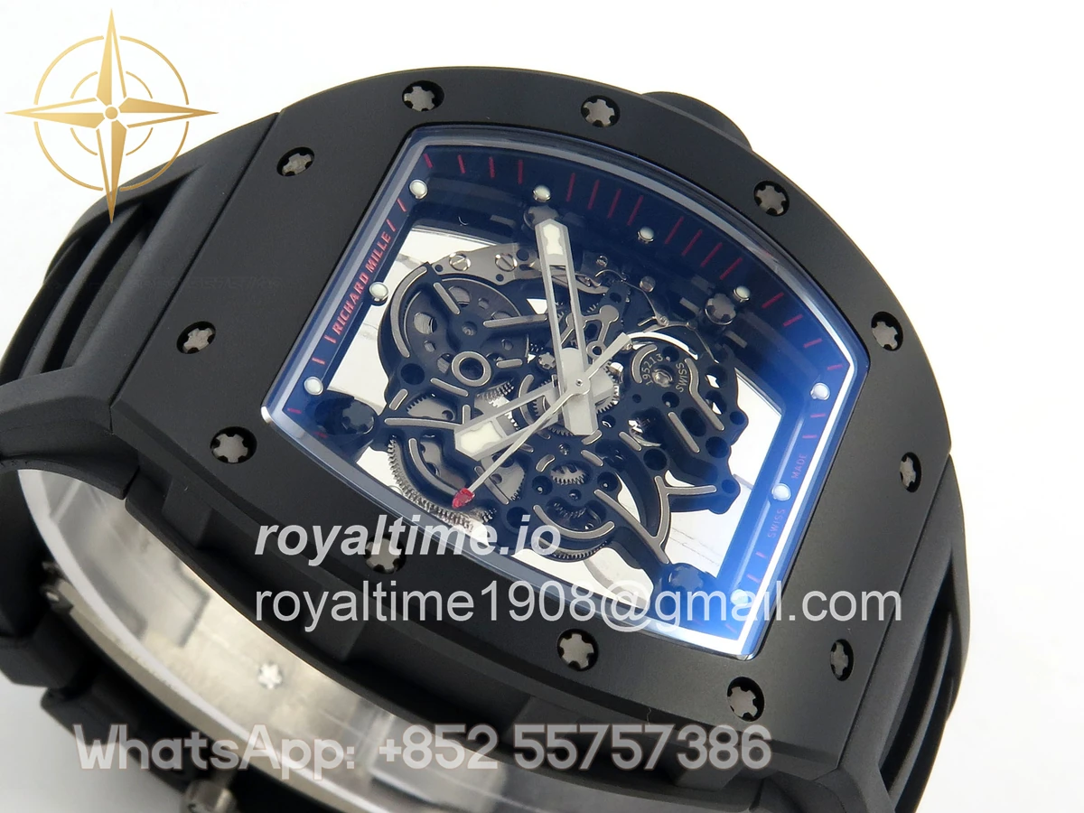 Richard Mille RM055 Black Ceramic APSF on Black/Red Inner Bezel on Black Rubber Strap RMUL2 - Image 6