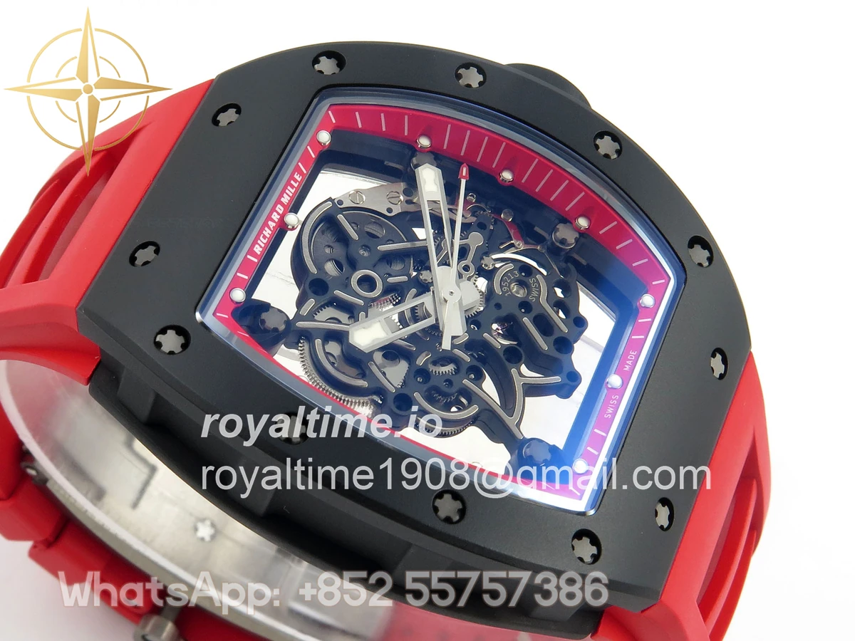 Richard Mille RM055 Black Ceramic APSF on Red Inner Bezel on Red Rubber Strap RMUL2 - Image 6