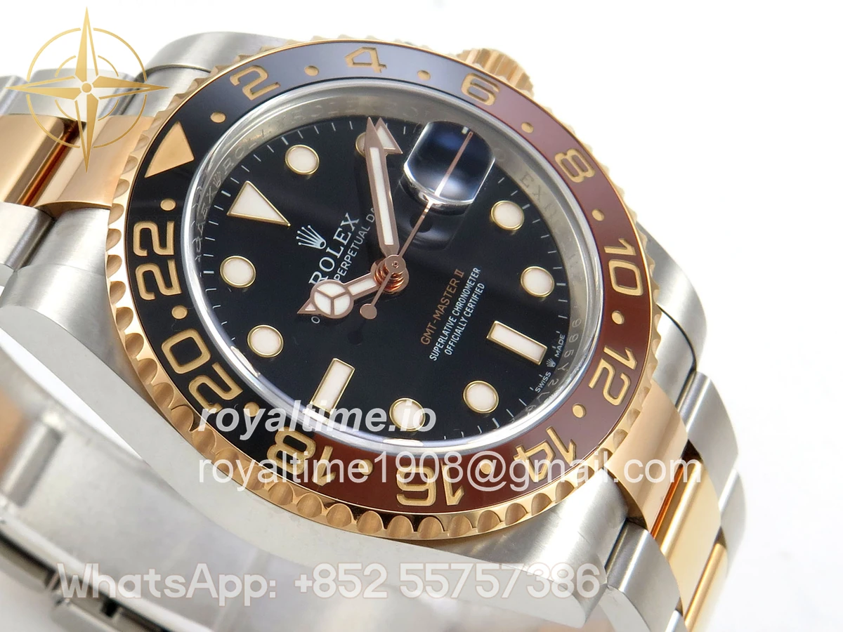 Rolex GMT Master II 126711 CHNR 904L SS/RG VF Black Dial On SS/RG Bracelet DD3285 CHS - Image 6