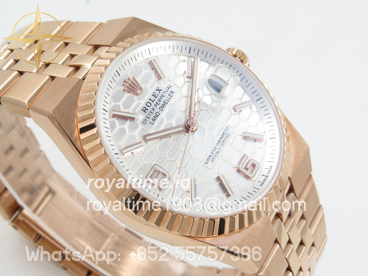 Rolex Land Dweller 127335 DIWF White Dial on RG Bracelet A7135 - Image 6