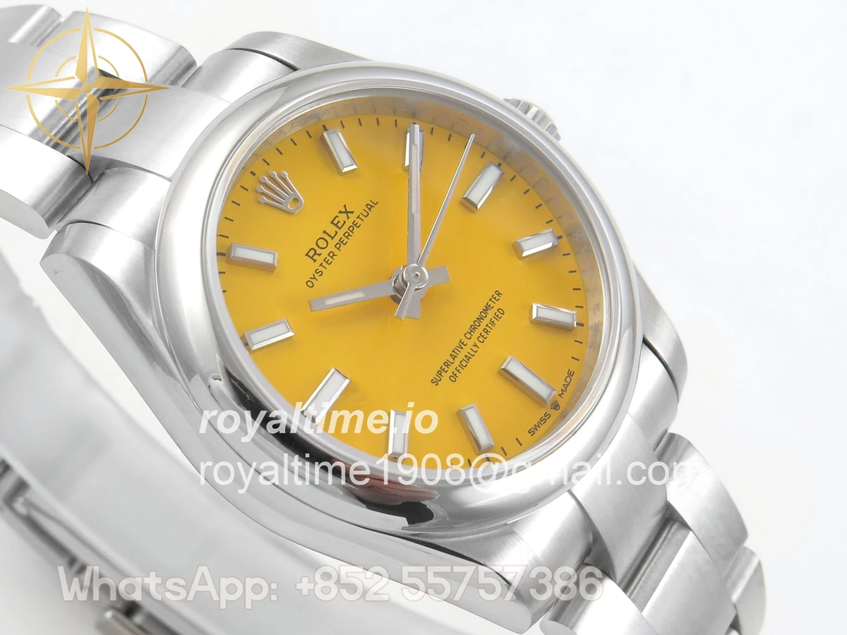 Rolex Oyster Perpetual 31mm 277200 DIWF Yellow Dial on SS Bracelet A2232 - Image 6