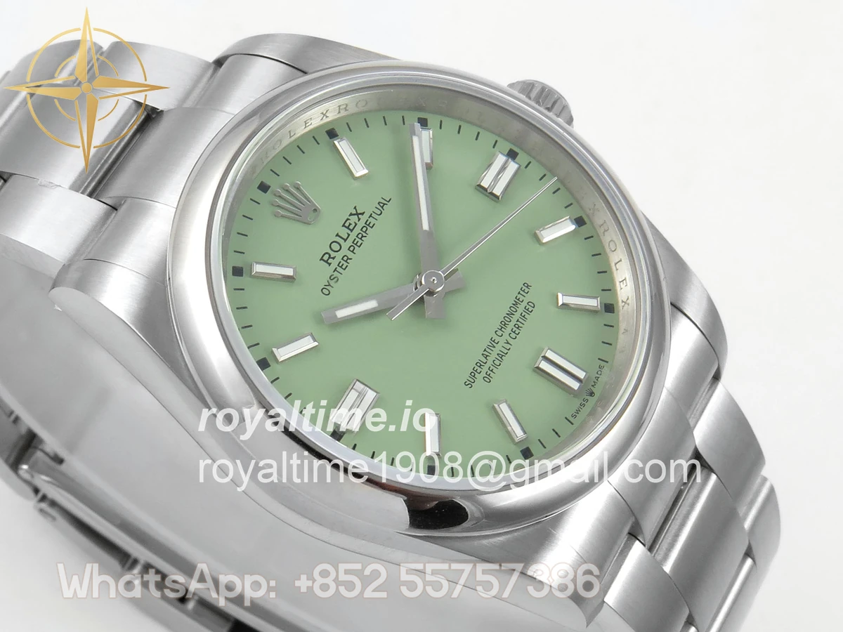 Rolex Oyster Perpetual 36mm 126000 QF 904L Steel Pistachio Green Dial on SS Bracelet A23J - Image 6