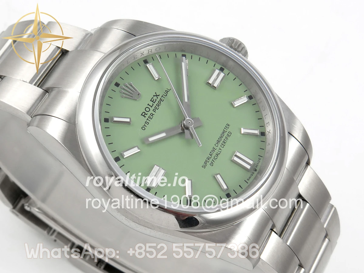 Rolex Oyster Perpetual 36mm 126000 QF 904L Steel Pistachio Green Dial on SS Bracelet A2824 - Image 6