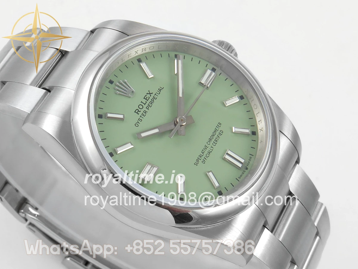 Rolex Oyster Perpetual 36mm 126000 QF 904L Steel Pistachio Green Dial on SS Bracelet VR3230 - Image 6