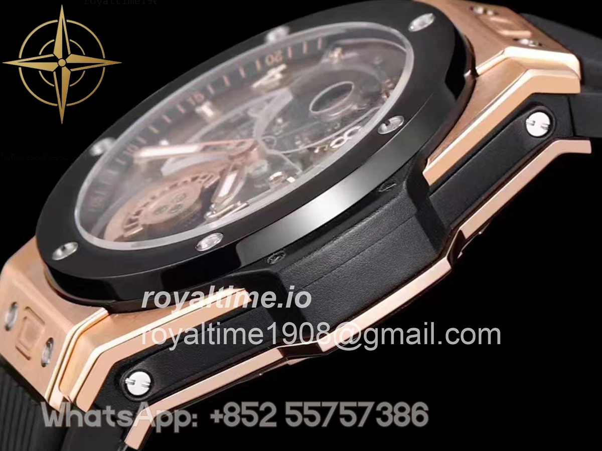 Hublot Classic Fusion Tourbillon 45mm with Ceramic Bezel Skeleton Dial in Rose Gold - Image 6