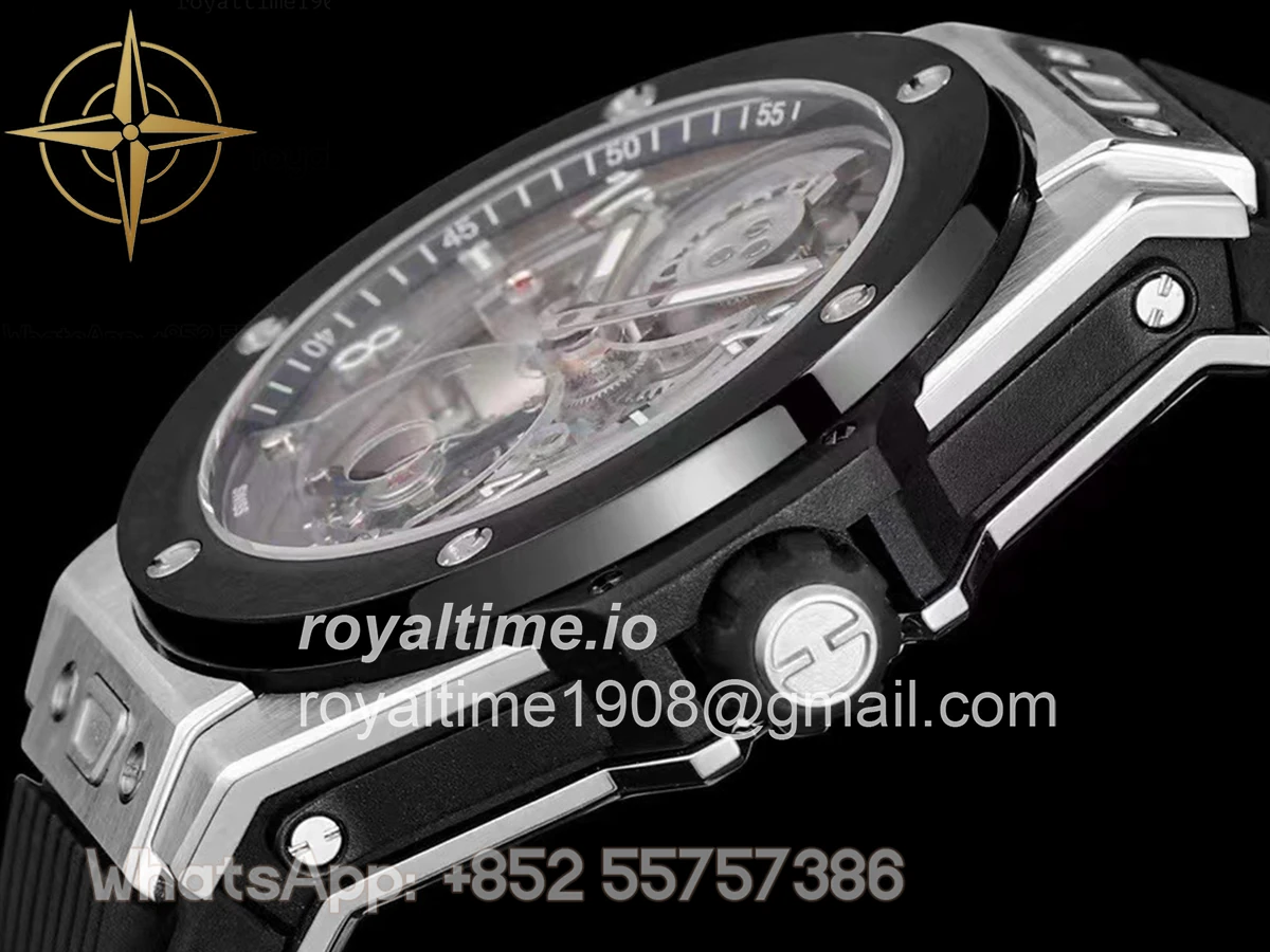 Hublot Classic Fusion Tourbillon 45mm with Ceramic Bezel Skeleton Dial in Steel - Image 6
