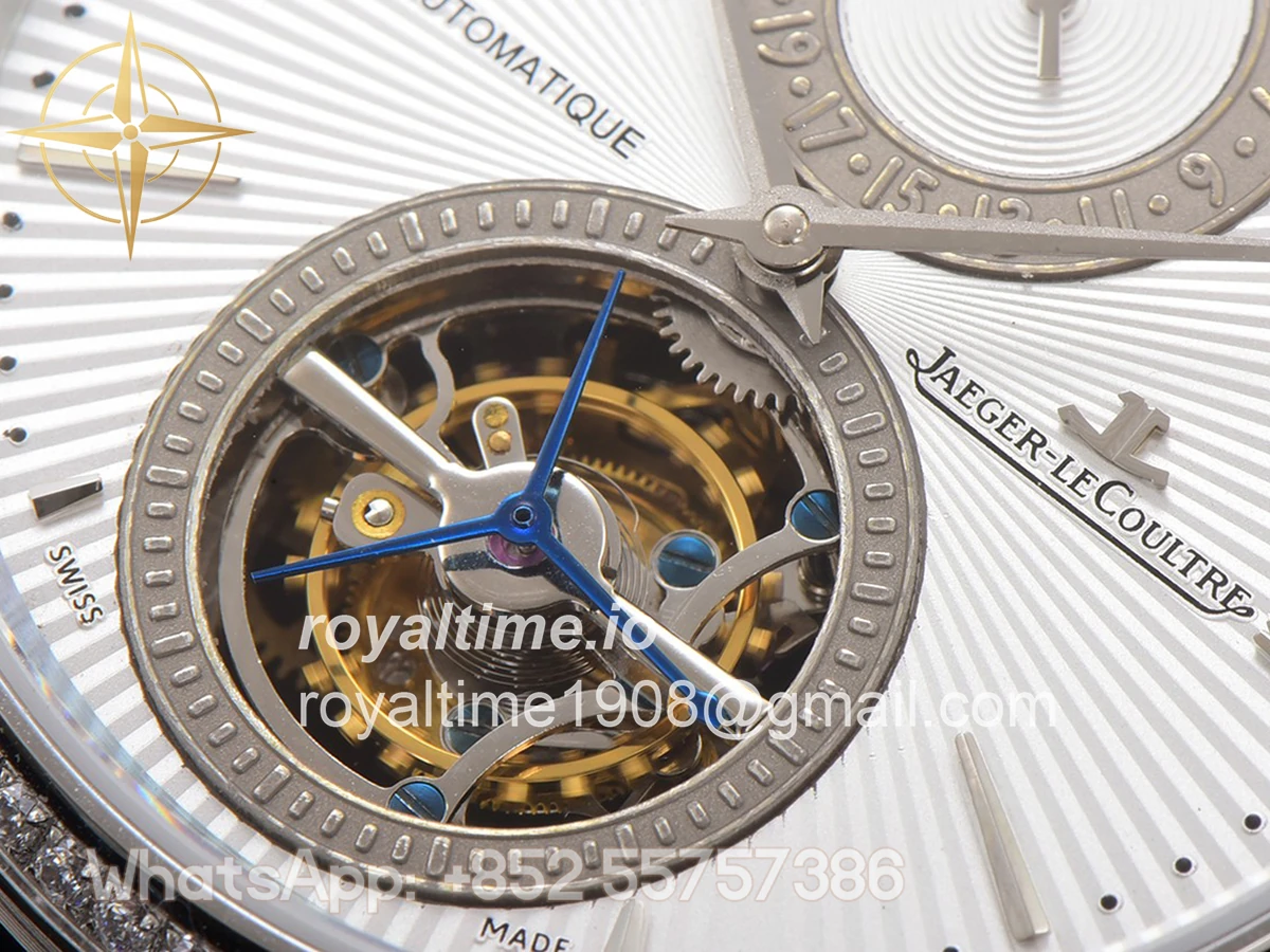 Jaeger-LeCoultre Master Ultra Thin Tourbillon White Dial with Diamond Bezel in White Gold - Image 6