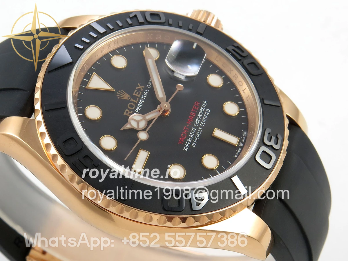 Rolex Yacht-Master 126655 SCF 3D Black Ceramic Bezel on Black Rubber Strap DD3235 - Image 6