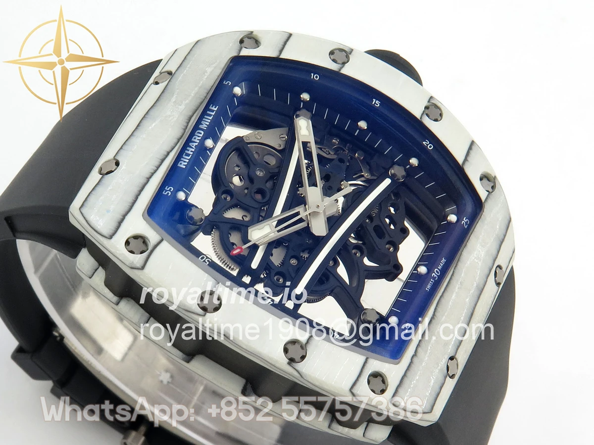 Richard Mille RM061-01 Yohan Blake White NTPT RF on Black Rubber Strap RMUL2 - Image 6