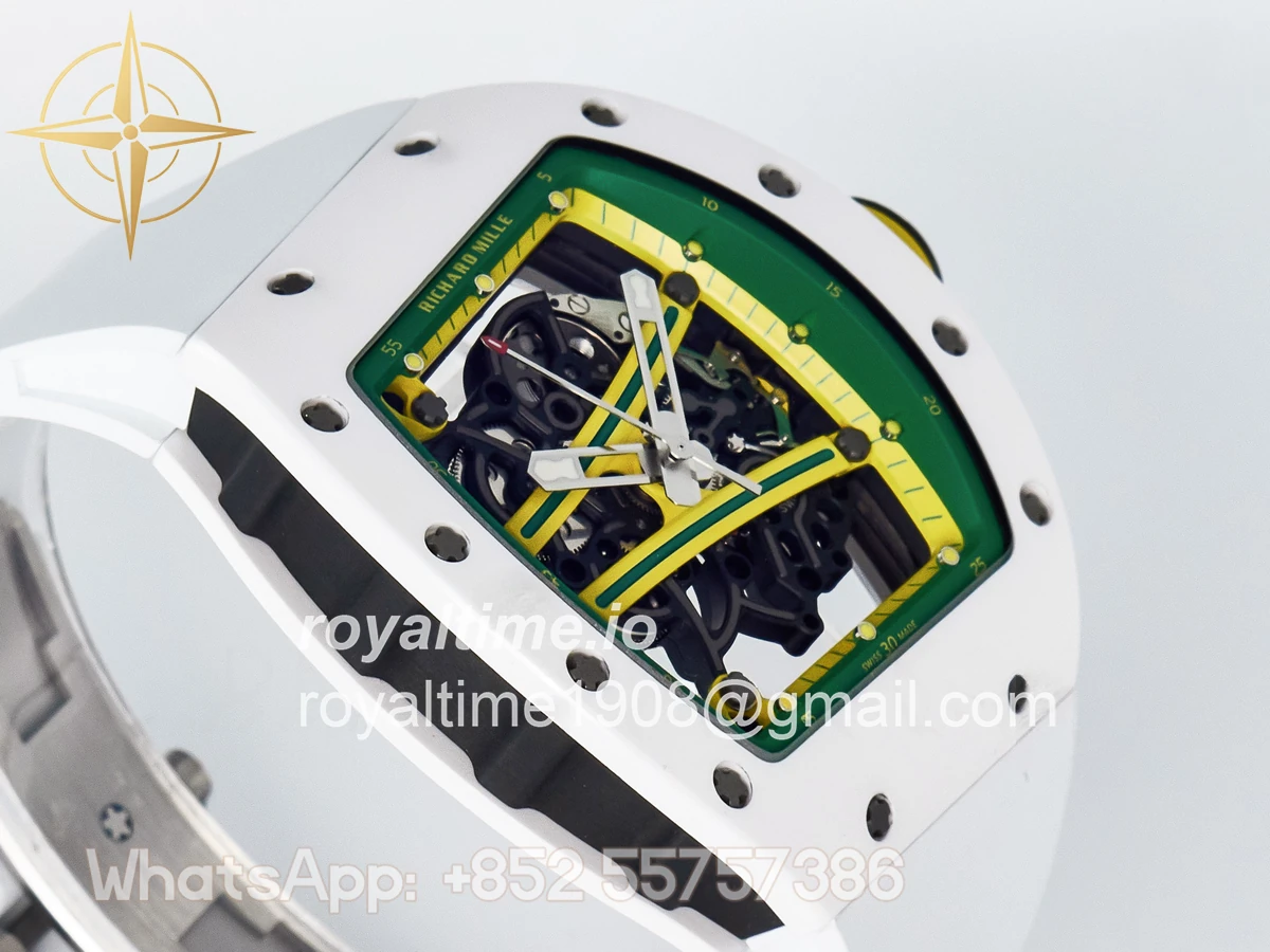 Richard Mille RM061 White Ceramic ZF on White Rubber Strap RMUL2 - Image 6