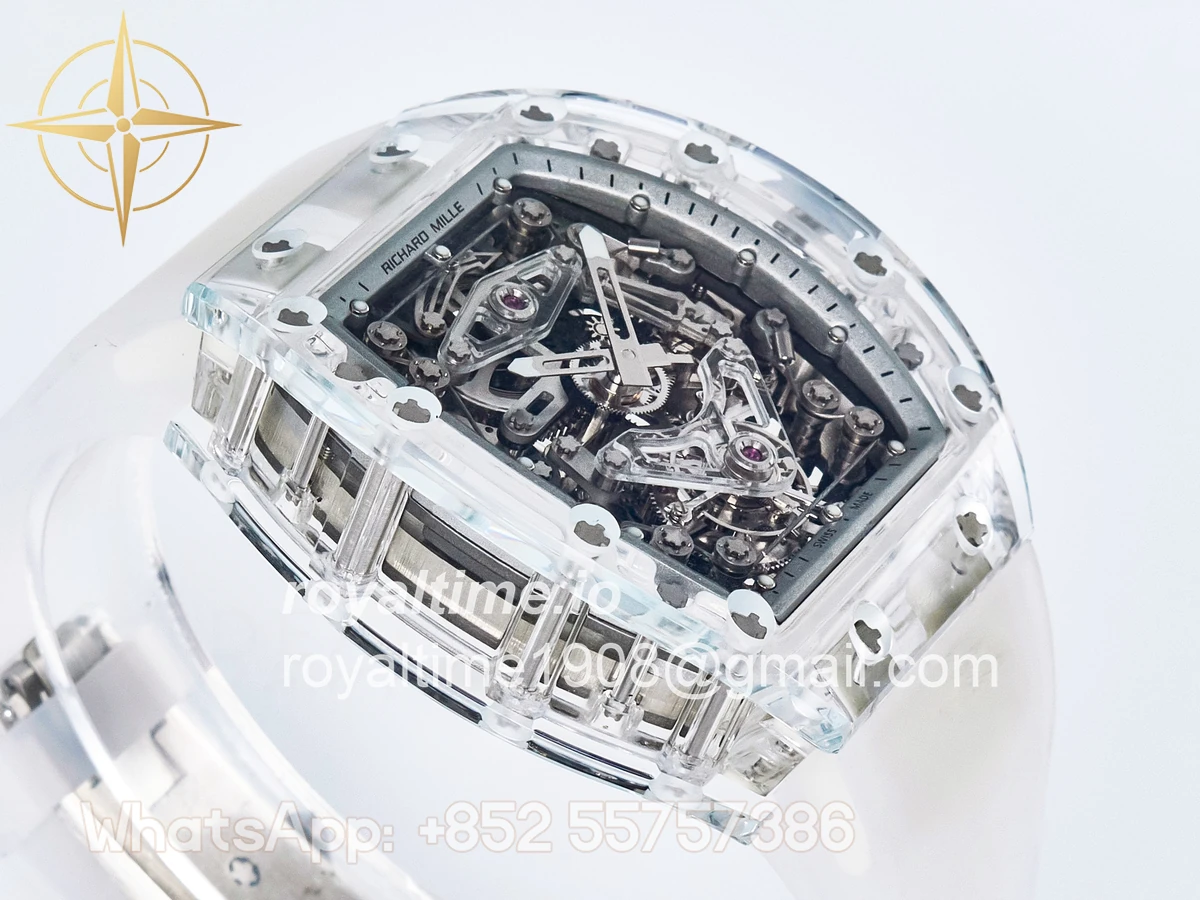 Richard Mille RM56-02 Transparent Tourbillon RMF Skeleton White Dial on Transparent Rubber Strap - Image 6
