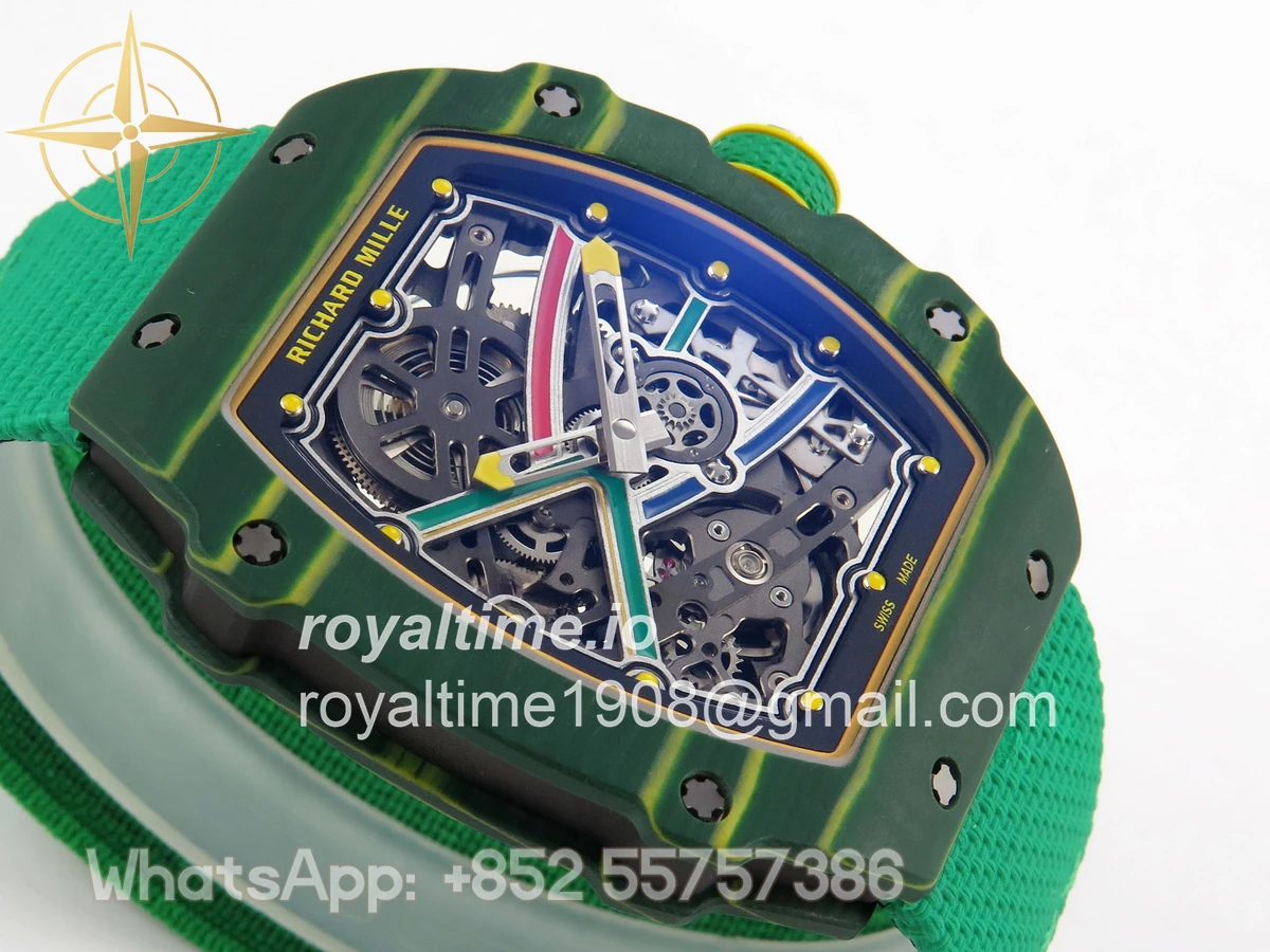 Richard Mille RM67-02 Real Green NTPT VAF Skeleton Dial On Green Nylon strap CRMA7 - Image 6