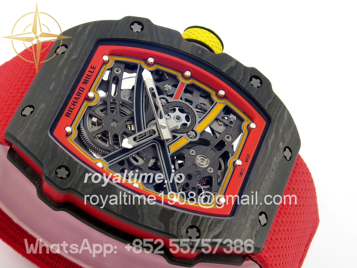 Richard Mille Umi Maker's RM67-02 Black NTPT Alexander Black/Red/Yellow Skeleton Dial on Nylon strap CRMA7 V2 - Image 6