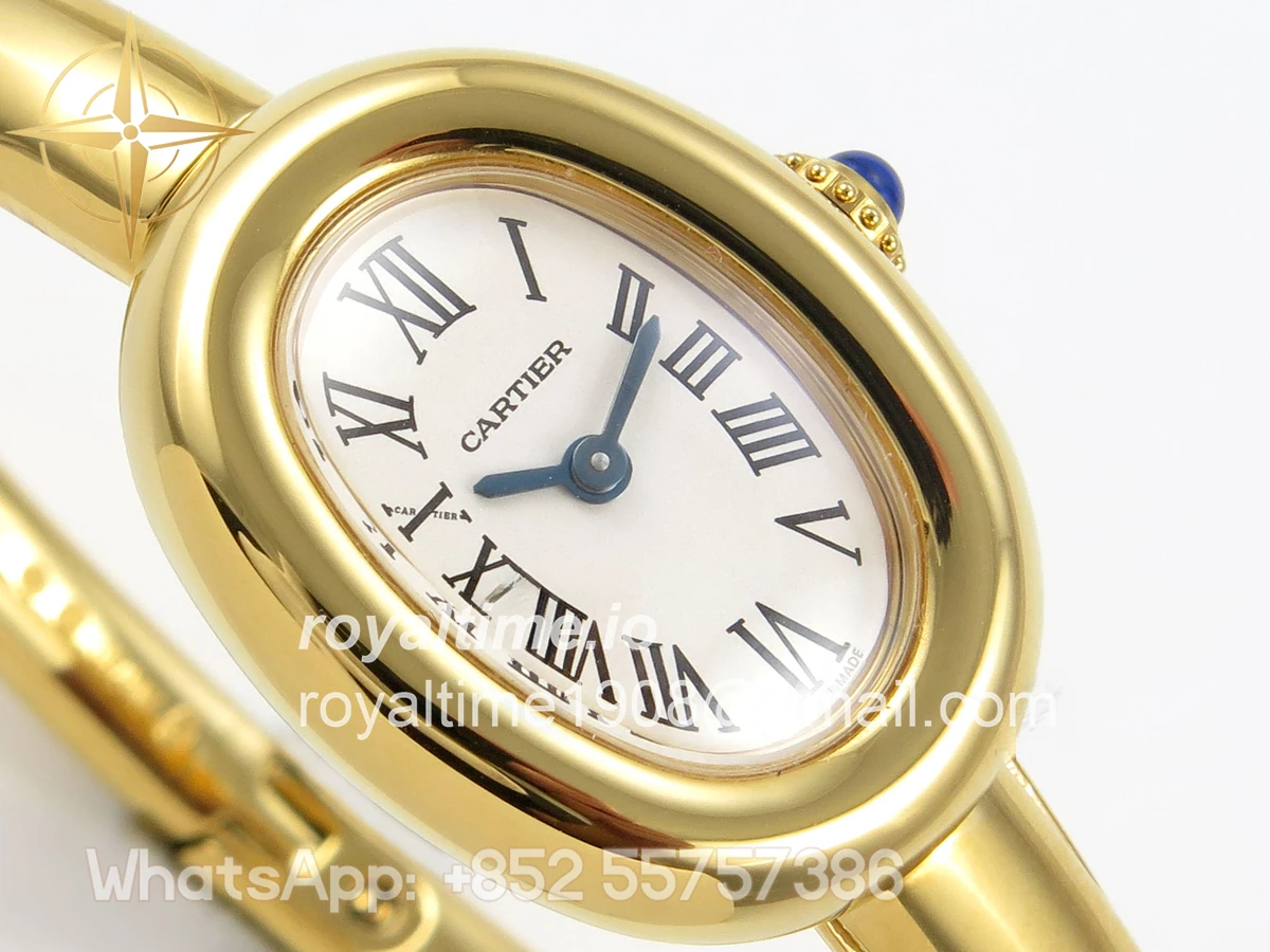 Cartier Baignoire De Cartier YG BLSF White Dial on YG Small Size Bracelet Swiss Quartz - Image 6
