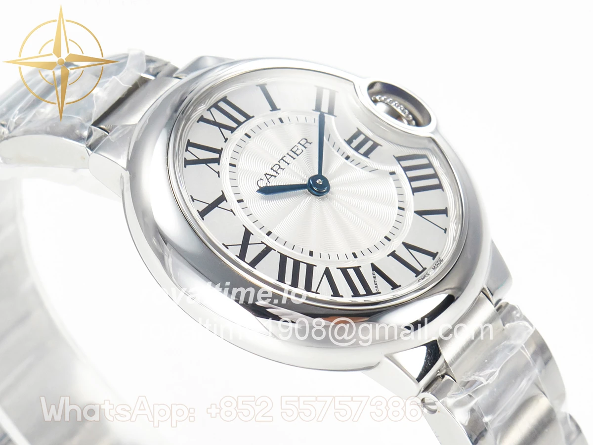 Cartier Ballon Bleu 33mm SS AF White Textured Dial on SS Bracelet Ronda Quartz - Image 6