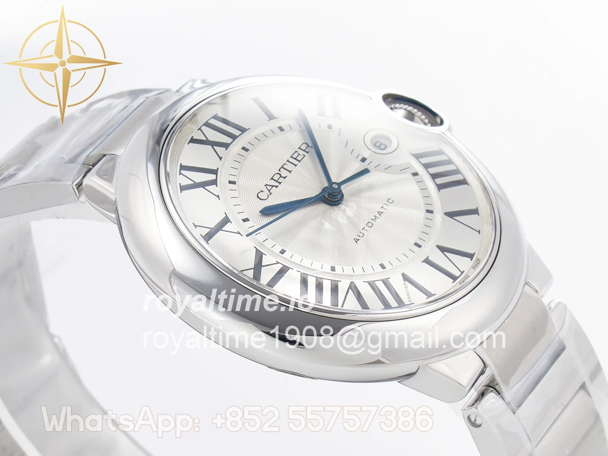 Cartier Ballon Bleu 42mm SS AF White Texture Dial on SS Bracelet A2824 V5 - Image 6