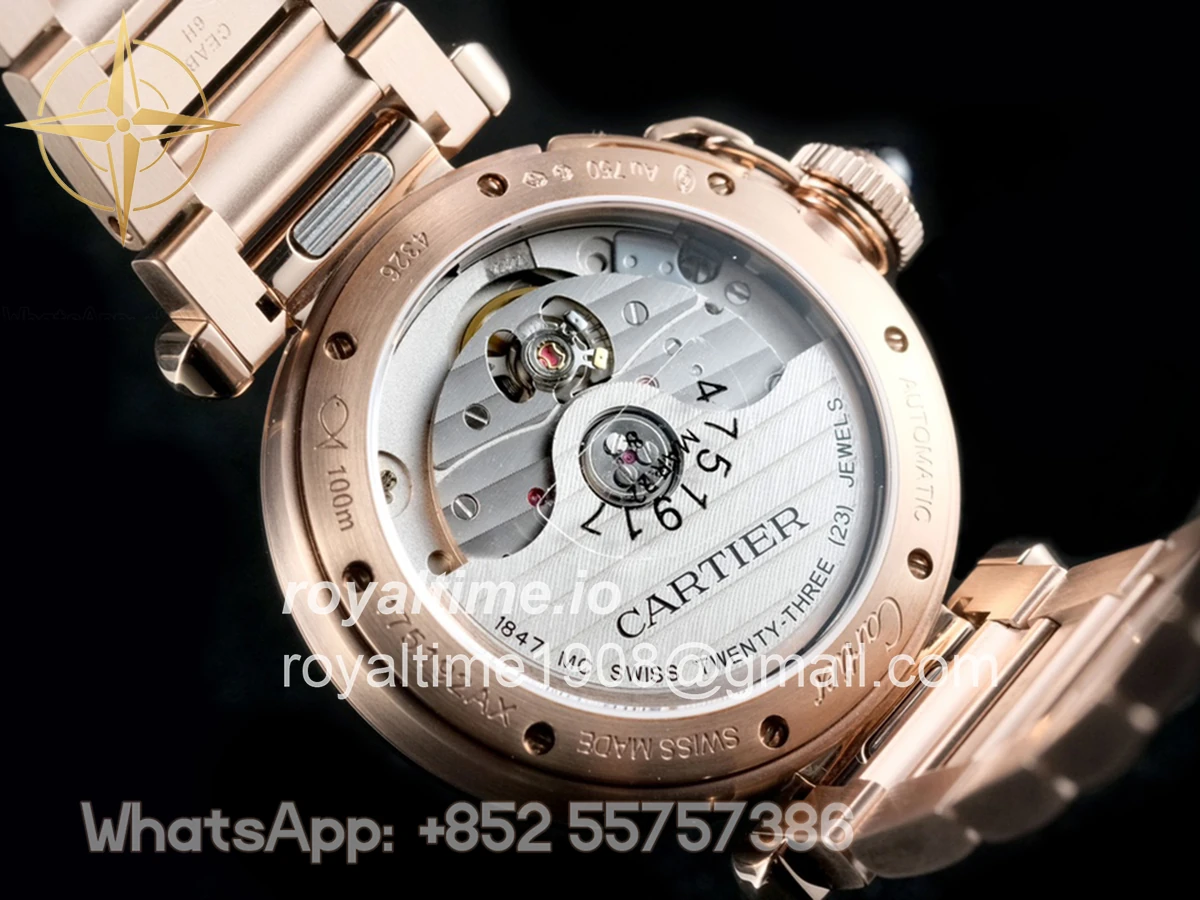 Cartier Pasha de Cartier White Dial 35mm With Diamond Bezel in Rose Gold - Image 6