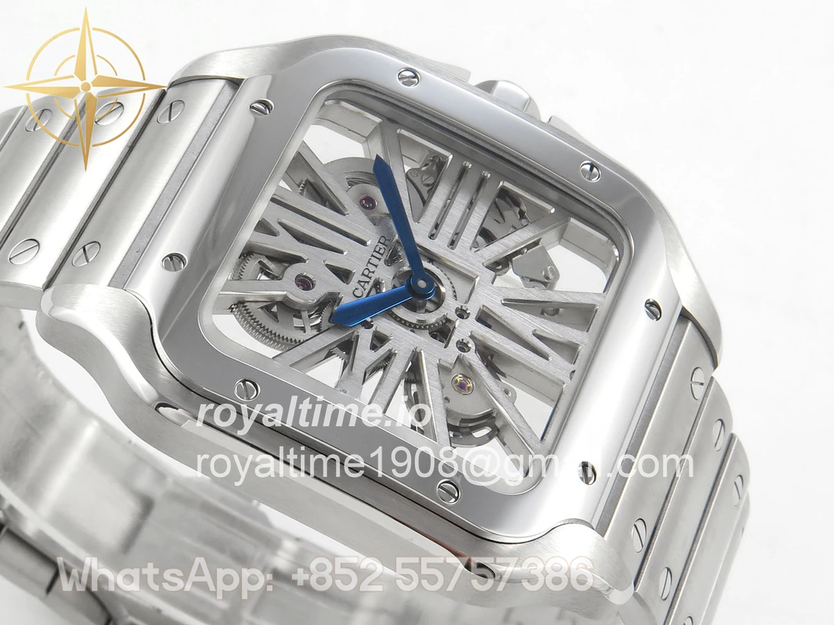 Cartier Santos de Cartier Skeleton SS/YG MLF Skeleton Dial on SS/YG SmartLink Bracelet 9611MC - Image 6