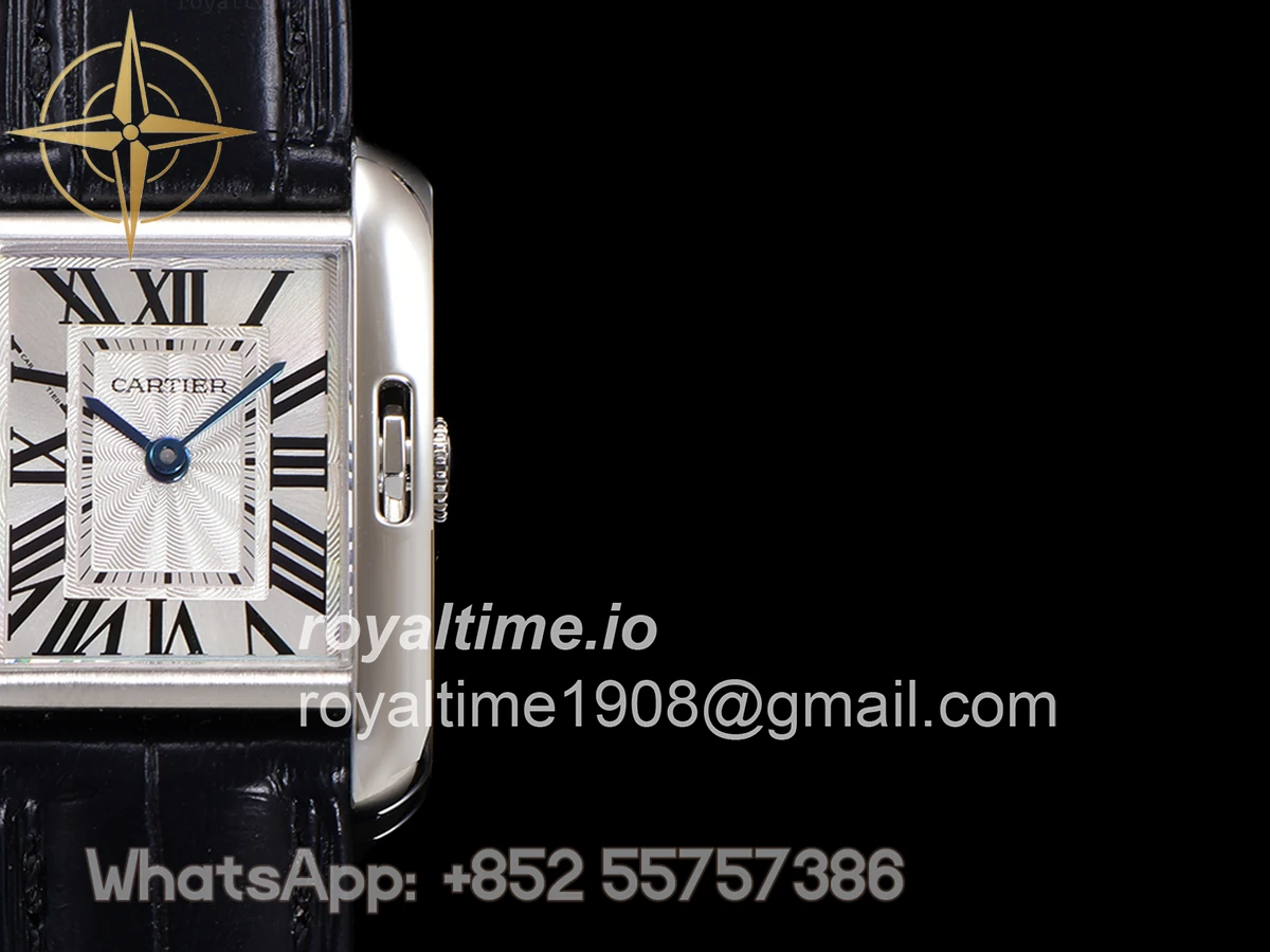 Cartier Tank Anglaise 30.2mm White Dial in Steel on Leather Strap - Image 6