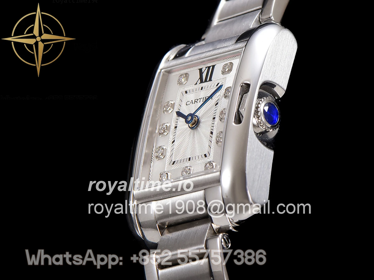 Cartier Tank Anglaise 30.2mm White Dial with Diamond Marker in Steel - Image 6