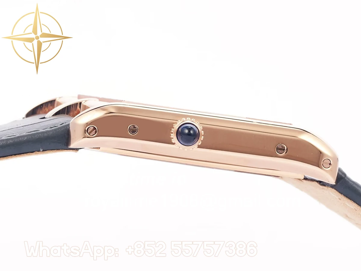 Cartier Tank Asymetrique Watch on Rose Gold in Grey Leather Strap - Image 6