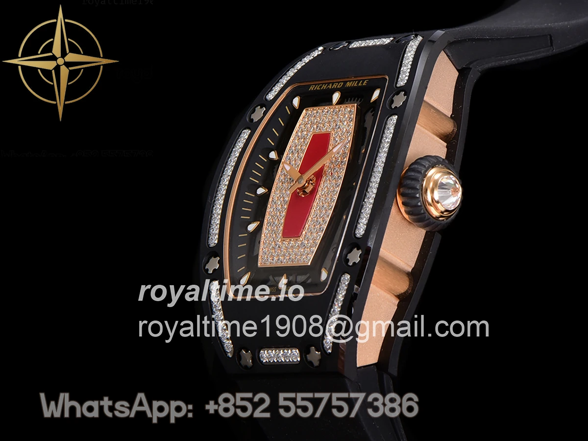 Richard Mille RM 007 Automatic Ladies Black Ceramic Red Lips Diamond - Image 6