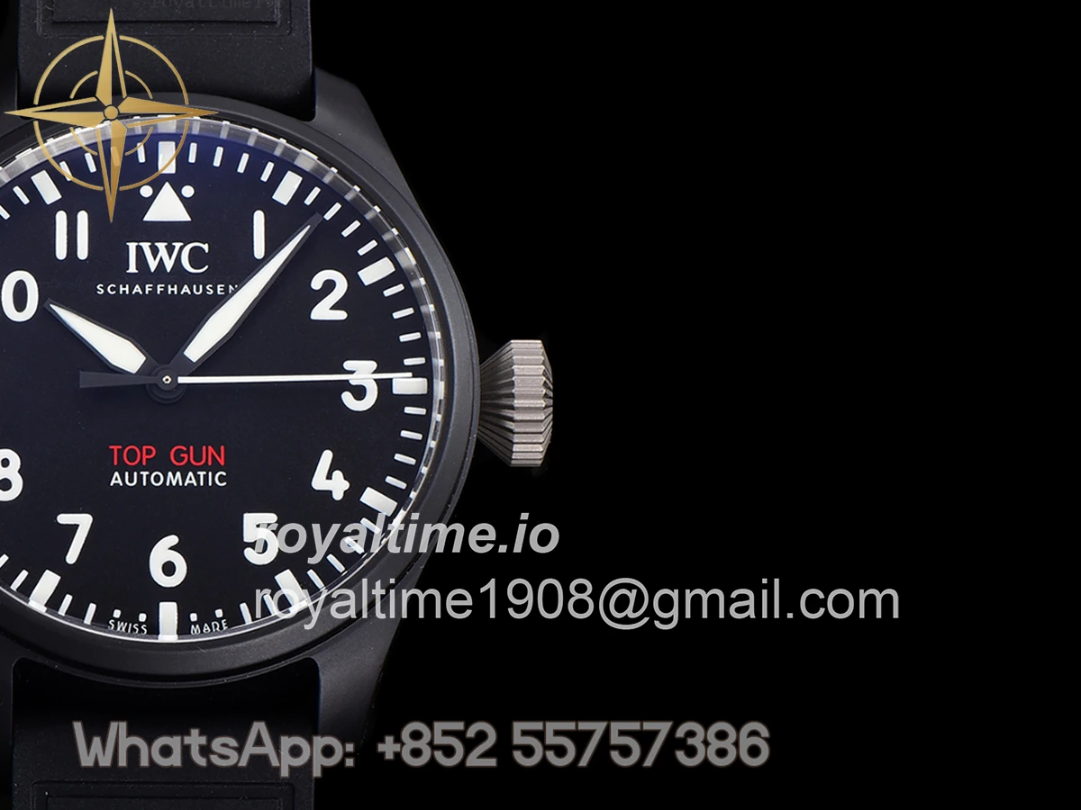 IWC Big Pilot’s Watch Automatic Top Gun IW326906 on Black Leather Strap - Image 6