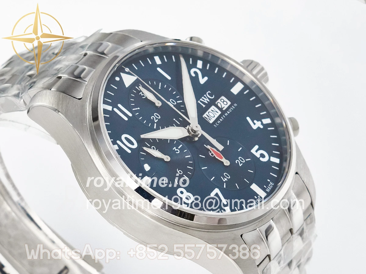 IWC Pilot’s Watch IW388102 BLSF Performance Chronograph 41mm SS Blue Dial On Stainless steel bracelet A7750 to 69385 - Image 6