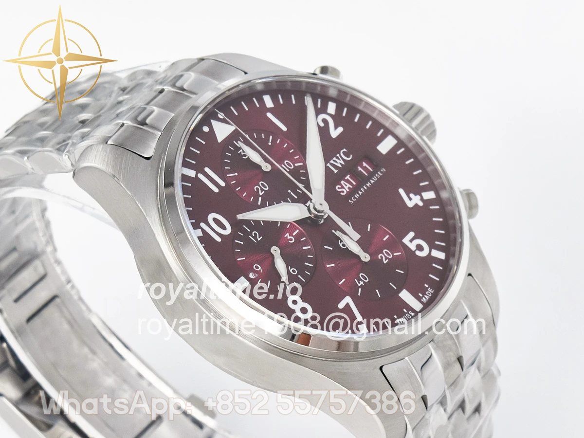 IWC Pilot’s Watch IW388107 BLSF Performance Chronograph 41mm Chinese New Year Special Edition SS Red Dial On Stainless steel bracelet A7750 to 69385 - Image 6
