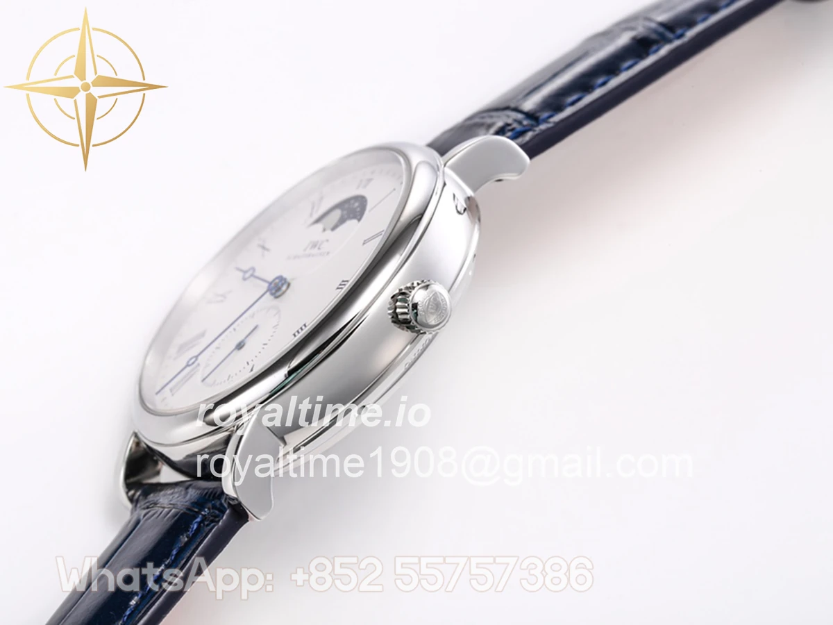 IWC Portofino Hand Wound Moon Phrase IW5548 White Dial in Steel - Image 6