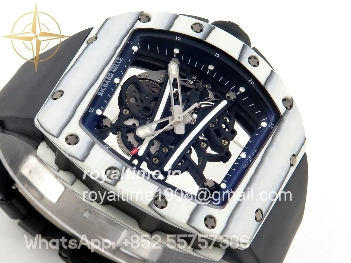 Richard Mille AVF RM061 White NTPT Black Inner Bezel Black Rubber Strap Vaucher RMUL2 Free Sprung (Mod) - Image 6