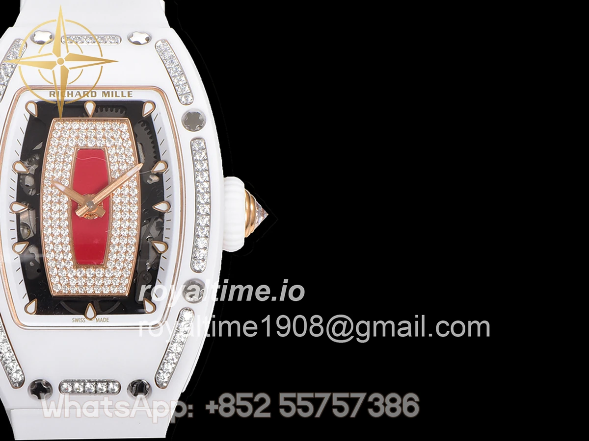 Richard Mille RM 007 Automatic Ladies White Ceramic Red Lips Diamond - Image 6