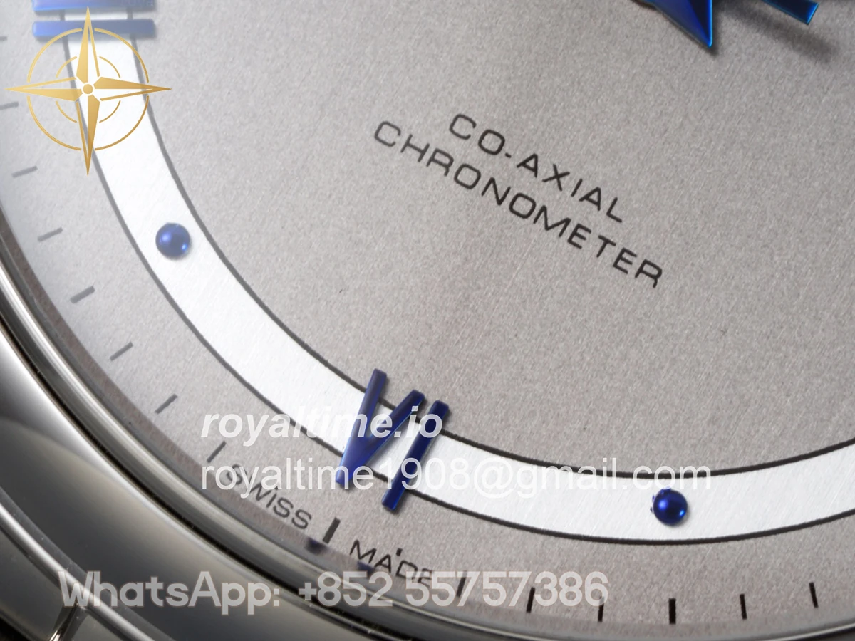 Omega De Ville Co-Axial Chronometer 36.8mm Silver Dial with Blue Marker in Steel on Bracelet - Image 6