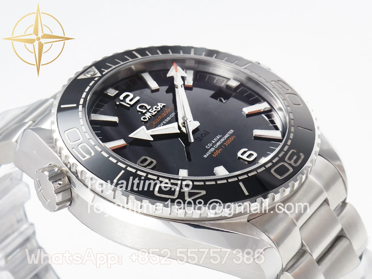 Omega Planet Ocean 600M 39.5mm VSF Black Dial Black Ceramic Bezel on SS Bracelet A8800 - Image 6